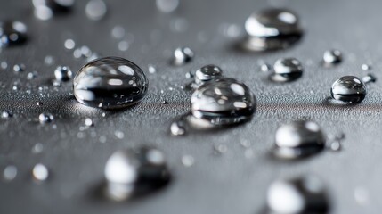 Poster - Close-Up Macro Shot of Water Droplets on a Surface