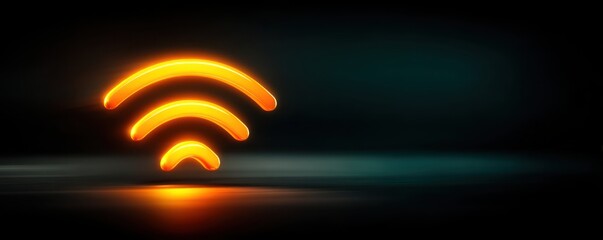 Poster - Glowing Wi-Fi Signal Icon Symbolizing Wireless Connectivity and Technology Concepts