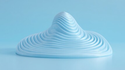 Poster - Contemporary blue object on a monochromatic blue background capturing the essence of fibonacci wave-based concept