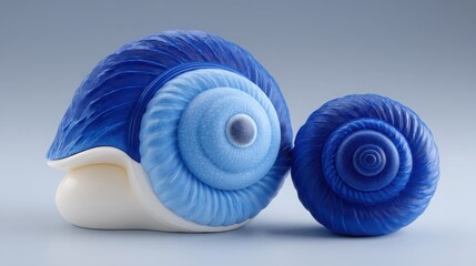Poster - Blue snail symbolizing fibonacci-guided trade position icon concept for ratio optimization in financial markets