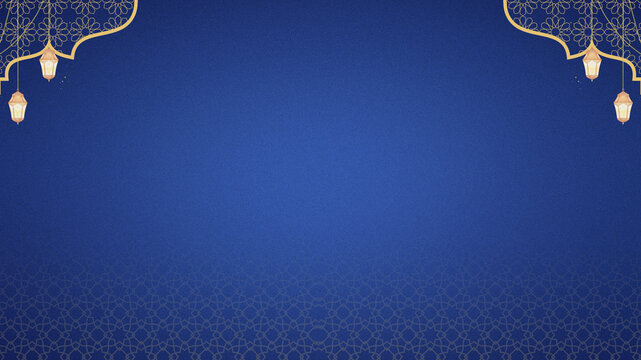 Blue background with islamic ornament, arabic geometric texture. Golden background for traditional ornament – Ramadan, Eid, Islamic Art Designwith golden mandalas, round indian pattern.