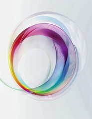 Poster - Abstract rainbow color wave line in a circle shape. Modern technology concept or digital data visualization for presentation and design element.