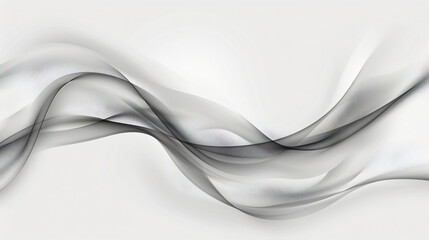 Poster - abstract render of flowing black smoke or fluid on white background. futuristic curve gradient wave 