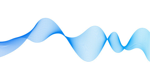Fototapete - Smooth flowing dynamic blue wave lines isolated on white background,abstract background with business lines.Abstract wave line for banner, wallpaper background with wave,