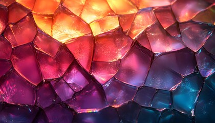 Aufkleber - Abstract Background of Translucent Crystal Tiles with Gradient Light, Science, and Technology Design