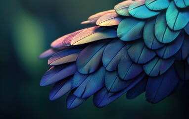Vibrant, iridescent bird feathers
