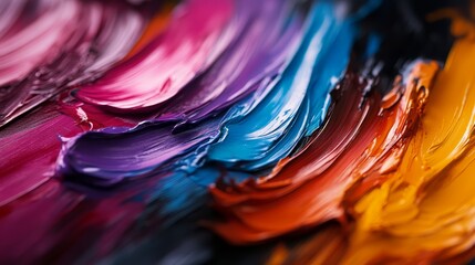 Aufkleber - A palette knife applies textured paint across a canvas, showcasing vibrant colors merging in an expressive display of abstract artistry and creative energy