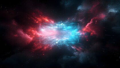 Aufkleber - Stunning Nebula Explosion in Space, Digital Art Style