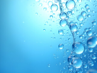 Poster - Mesmerizing Abstract, An Intricate Dance of Vibrant Blue Water Droplets Reflecting Light and Creating a Hypnotic Texture and Visual Harmony