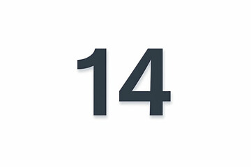 Aufkleber - Minimalist Digital Illustration Featuring the Number 14 Representing Concepts Like Dates, Numerology, or Mathematical Notations on Clean White Canvas