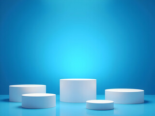 Poster - modern product display with vibrant blue gradient and subtle light effects, perfect for showcasing n