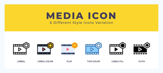 Aufkleber - Media vector icons designed. icon symbol set.