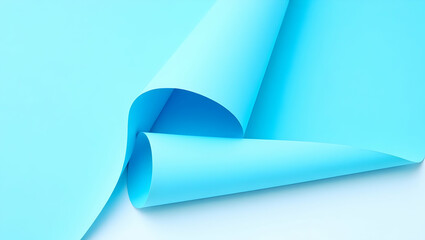 Poster - Serene Simplicity, A Captivating Cerulean Blue Paper Cascade with Subtle Textures Creates an Abstract and Minimalist Aesthetic for Design and Creativity