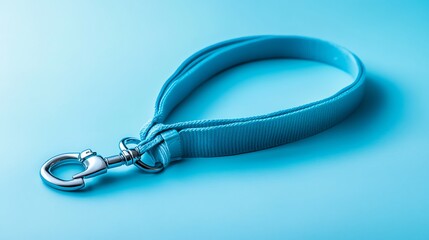 A light blue background displays a dog leash, isolated and ready for use.