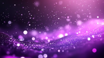 Poster - Vibrant purple particles shimmer and undulate in a cosmic backdrop, creating an enchanting spectacle filled with deep space and star-like luminosity