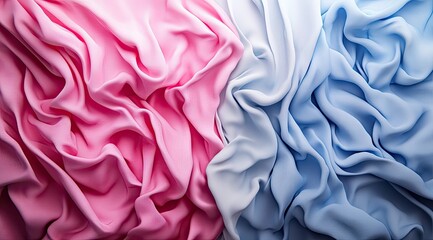 Poster - Soft, draped fabric in pink and light blue