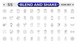 © artshuvo - blend and shake outline icon set. Contains related to cocktail, brandy, liquor, beverage, tequila, bar, mojito, old. Collection for mobile and web apps.