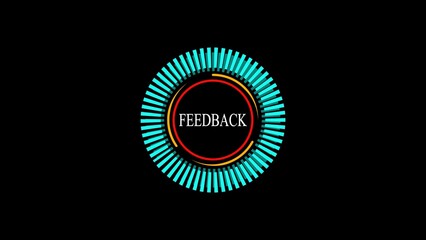 Poster - Feedback concept illustration featuring a circular design with a futuristic aesthetic and a minimalist composition perfect for user interface designs or business presentations.