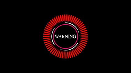 Fototapete - Bold graphic illustration featuring a warning sign displayed in a circular red and white design on a black background indicating alert.