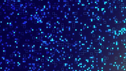 Poster - Abstract digital background with glowing blue squares illustrating data flow and information technology concepts