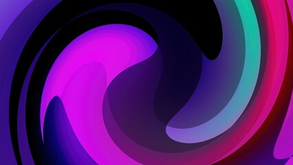 Poster - Abstract swirling colorful gradient backdrop with shades of pink purple teal and dark negative space creating a dynamic fluid design element