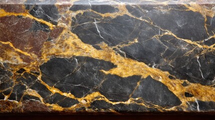 Aufkleber - Luxurious black and gold marble features intricate veining that creates a stunning texture perfect for upscale design and decor themes in various settings