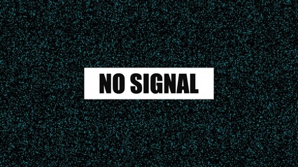 Poster - Classic television static screen with no signal text indicating broadcasting difficulties or communication loss against a dark background