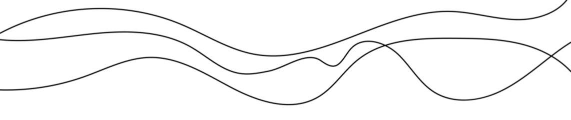 Poster - Thin curved wavy lines