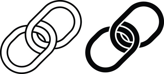 Poster - Black and white linked chain icon design illustrating connection and symbolism of unity