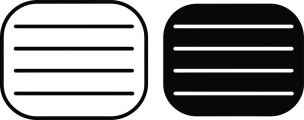Poster - Abstract black and white graphic of a rounded rectangle with parallel lines