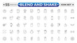 © artshuvo - blend and shake outline icon set. Contains related to cocktail, brandy, liquor, beverage, tequila, bar, mojito, old. Collection for mobile and web apps. Editable stroke outline icon.