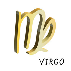 Fototapete - 3d virgo zodiac sign Esoteric symbol Astrology clipart Element for design