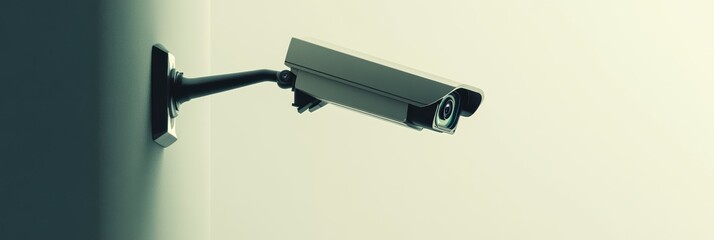 Poster - A security camera is actively monitoring for unauthorized access in a residential area