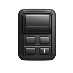 Poster - Sleek black control panel matte finish buttons digital interface modern on transparent background