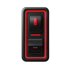 Poster - Sleek black switch red neon glow futuristic design power button on transparent background