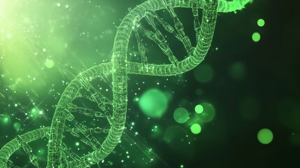 Canvas Print - 3d render of dna double helix structure with glowing strands in futuristic medical technology backgr