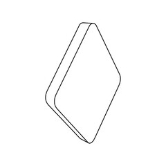 Poster - The outline of a large diamond is made with black lines. 3D view of the object in perspective. Vector illustration on white background