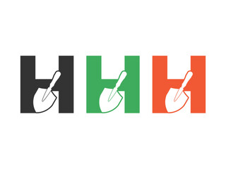 Poster -  initials letter H shovel tool symbol icon design vector isolated on transparent background