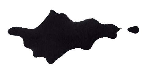 Wall Mural - Black ink splatter stain isolated on white background