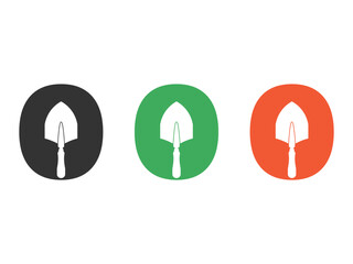 Poster - initials number 0 shovel tool symbol icon design vector isolated on transparent background