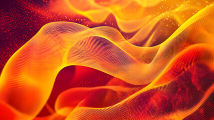 Aufkleber - Abstract vibrant waves of orange and yellow flow seamlessly, creating a dynamic and energetic atmosphere.