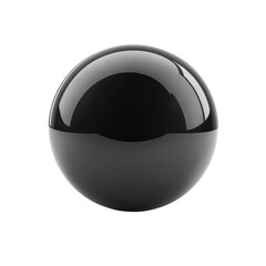 Poster - Deep black sphere glossy sheen perfect circle smooth surface dark on transparent background