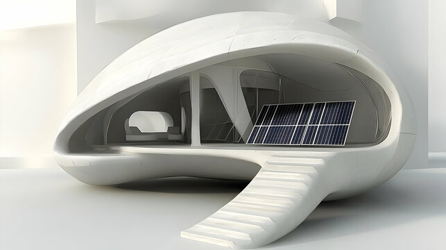 Abstract Modern Architectural Design With White Organic Structure