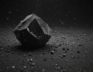 Wall Mural - Diamond dust scattered across velvet black, infinite depth ,  peaceful,  black