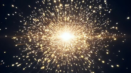Wall Mural - Celestial spark burst effect, bright center radiating tiny glowing stars