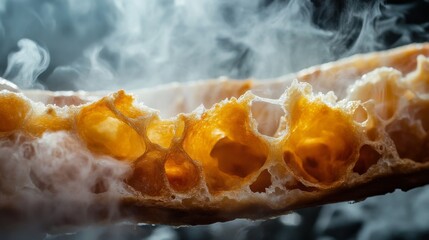 Poster - Close-Up of a Texture Being Torn Apart with Smoky Background Effects