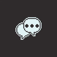 Leinwandbilder - this is Speech bubbles icon in pixel art with simple color and black background this item good for presentations,stickers, icons, t shirt design,game asset,logo and your project.