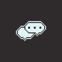 Leinwandbilder - this is Speech bubbles icon in pixel art with simple color and black background this item good for presentations,stickers, icons, t shirt design,game asset,logo and your project.
