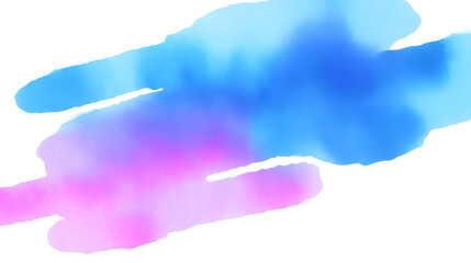 Wall Mural - Watercolor background with abstract blurred brush strokes and stains on white background
