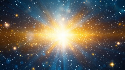 Poster - Abstract futuristic background with radiant shining light beams and high-tech digital energy flow design, featuring glowing blue and purple highlights for sci-fi wallpaper, technology themes, and mode